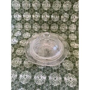 Hazel Atlas ROYAL LACE CRYSTAL *BUTTER DISH w/COVER*
